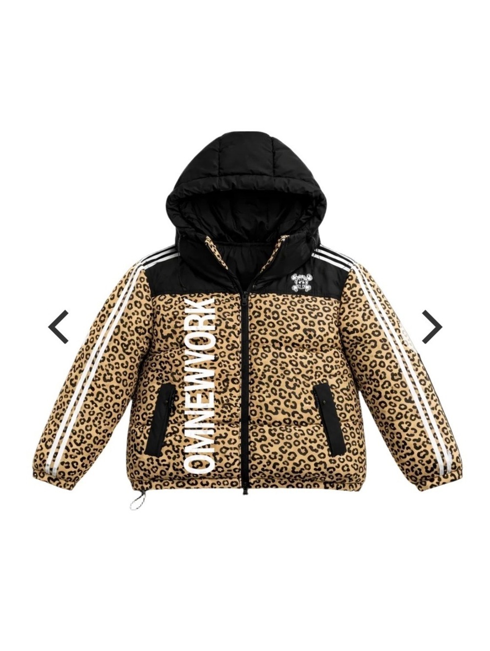 Octavious Marks cheetah Print Puffer Jacket with Hood